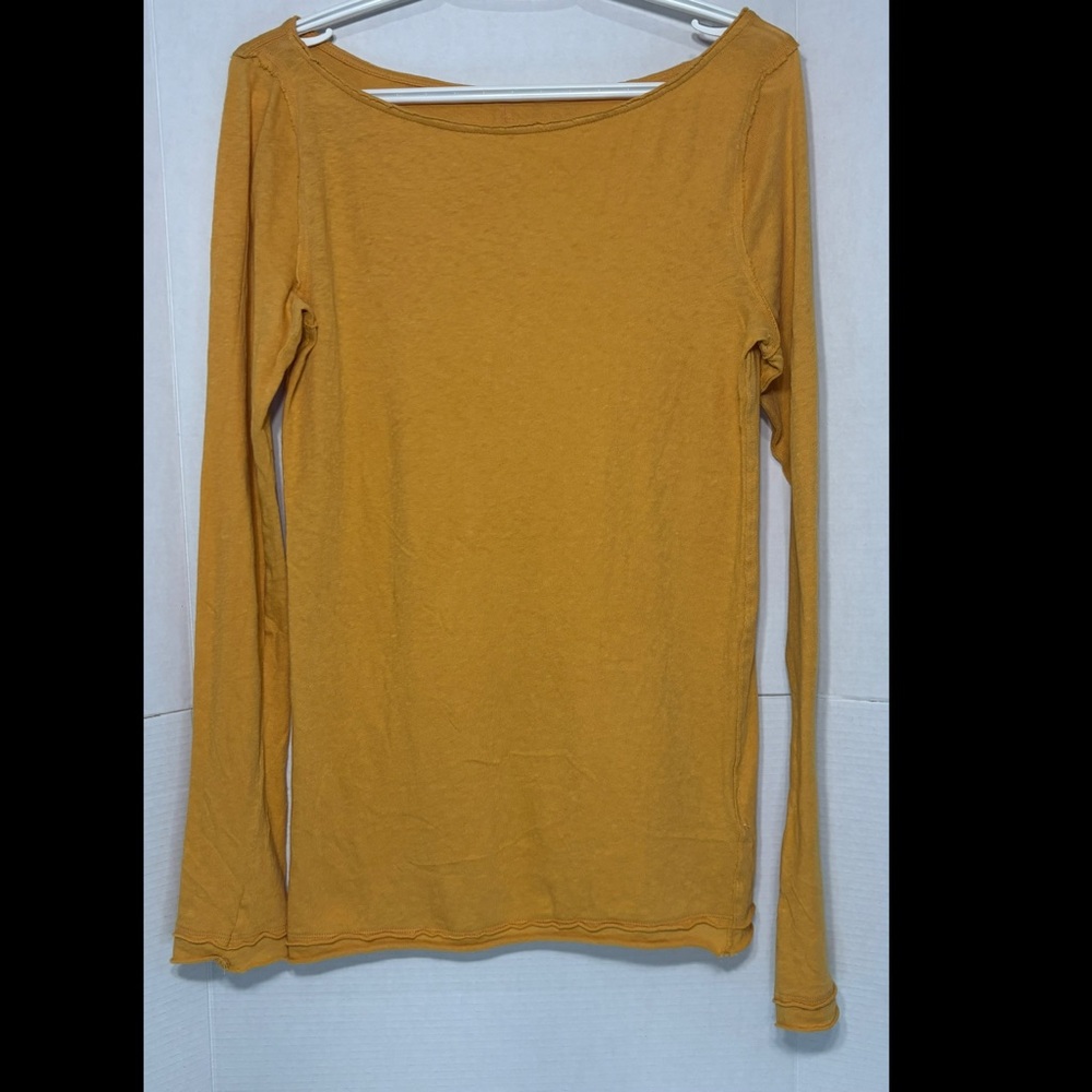 We The Free Women’s Large Golden Yellow Long Sleeve Cotton Top